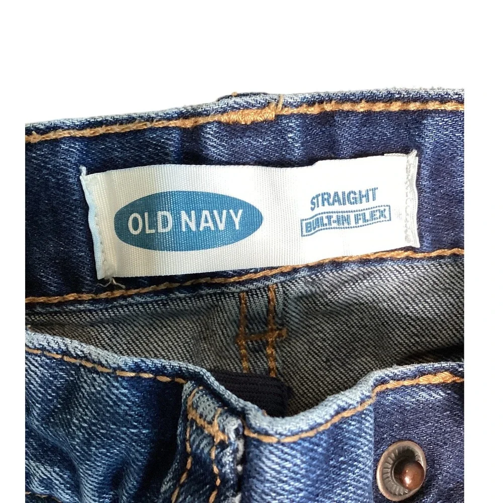 Old Navy Straight Jeans Boys 6 Slim Dark Wash Good Built-In Flex Denim